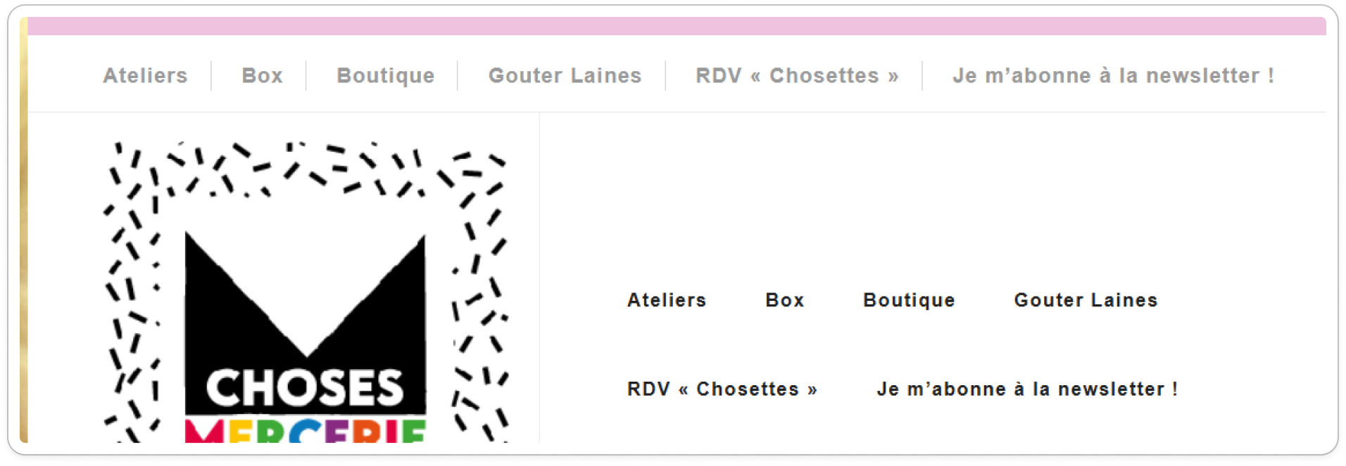 Double barre de navigation
